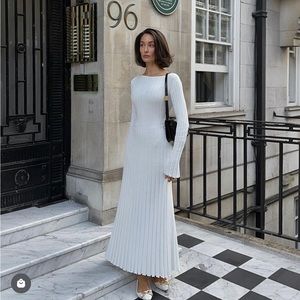 DISSH - ADA OFF WHITE LONG SLEEVE MIDI DRESS